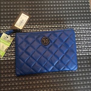 Badgley Mischka Quilted Blue Wristlet NWT